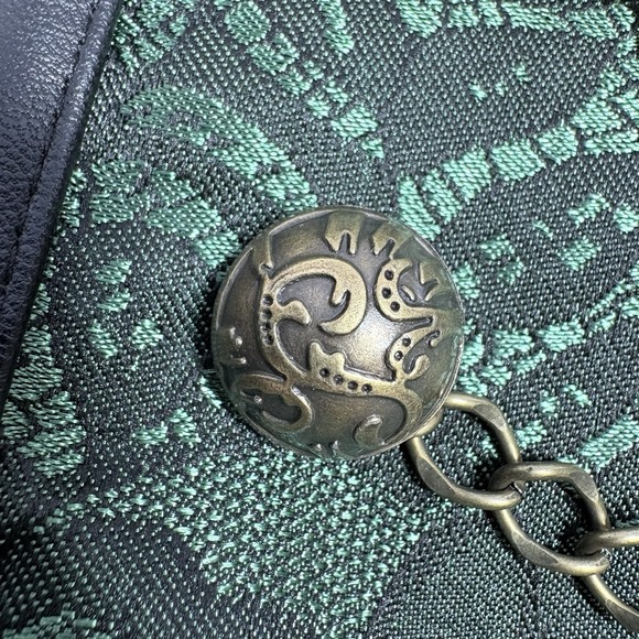 Charmian Green Gold Ornate Corset Whimsigoth Steampunk Regency Boustier Women XL - Picture 4 of 15